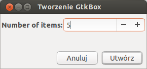 Box container - config dialog