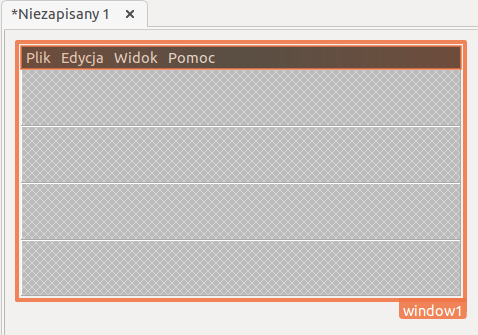 Menu główne aplikacji