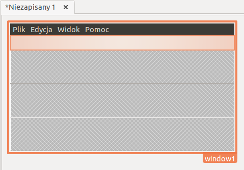 Menu główne aplikacji