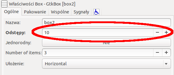 Box odstępy