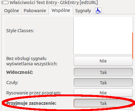 Box przyjmuje zaznaczenie