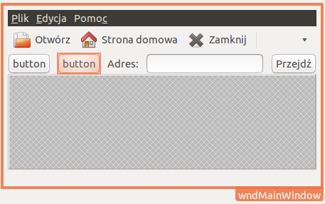 Main window with two buttons added
